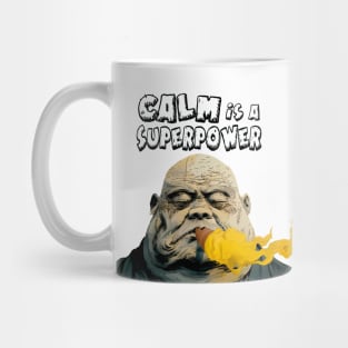 Puff Sumo: Calm is a  Superpower on a light (Knocked Out) background Mug